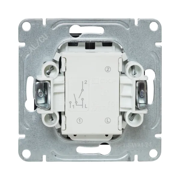 Механизм выключателя, двухклавишный, с подсветкой, мокко Эпика EKF