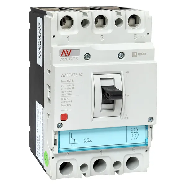 Автоматический выключатель AV POWER-2/3 160А 80kA TR EKF AVERES
