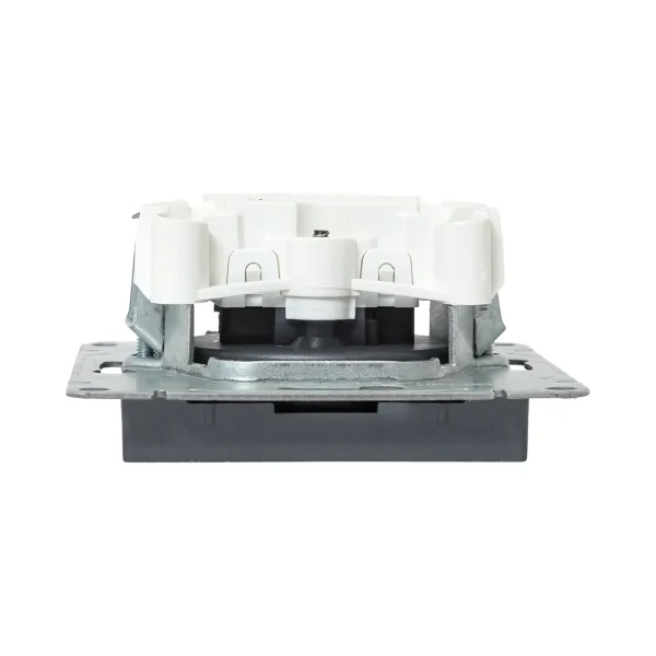 Механизм розетки, 16А, без заземления, со шторками, графит Эпика EKF