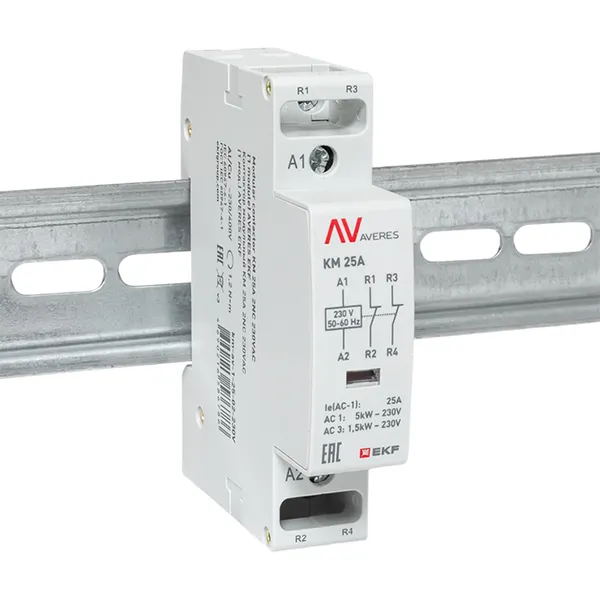 Контактор модульный КМ 25А 2NC 230VAC (1 мод.) AVERES EKF