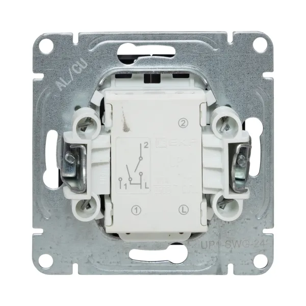 Механизм выключателя, двухклавишный, с подсветкой, графит Эпика EKF