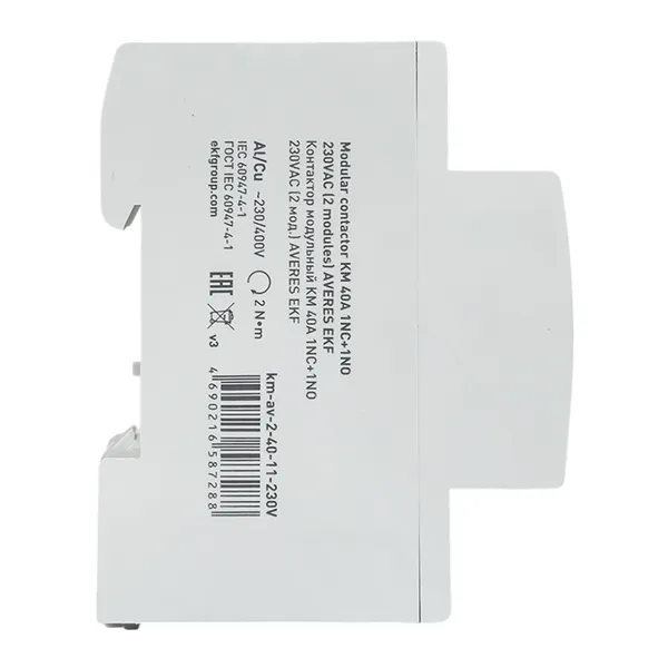 Контактор модульный КМ 40А 1NC+1NO 230VAC (2 мод.) AVERES EKF