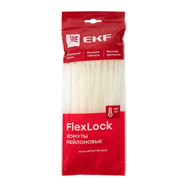 Хомут P6.6 стандартный (б), 4.8x200 (100шт) FlexLock EKF