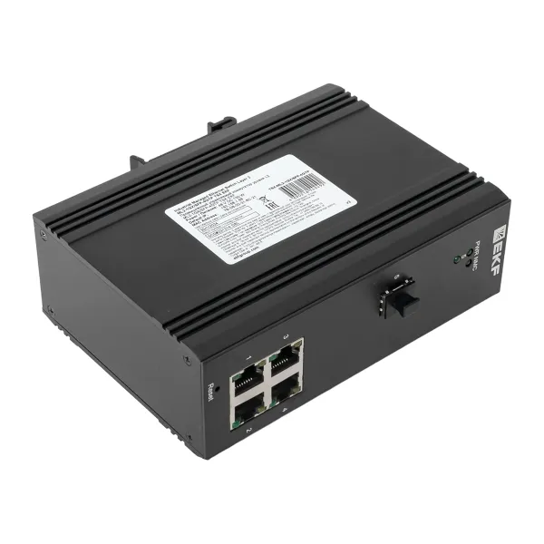 Промышленный управляемый коммутатор уровня L2 ML2-1GX/SFP-4GTP, 1 порт 1000Base-X SFP, 4 порта 10/100/1000Base-T(X) RJ45 c PoE, монтаж на динрейку TSX EKF