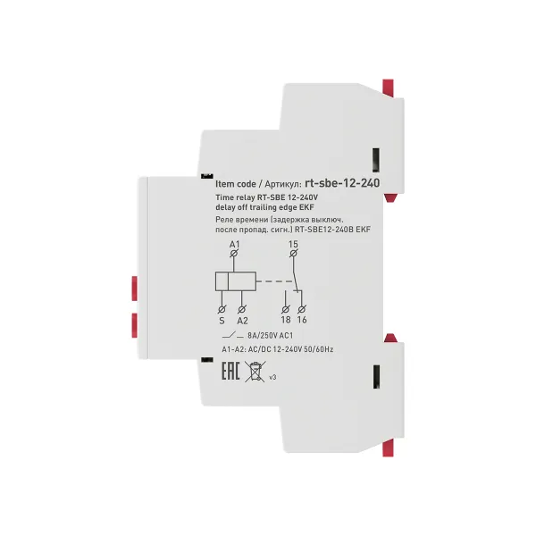 Реле времени (задержка выключ. после пропад. сигн.) RT-SBE 12-240В EKF PROxima