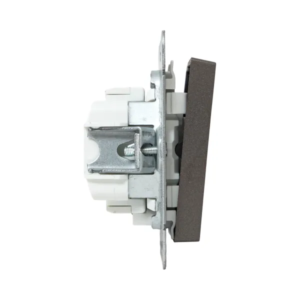 Механизм выключателя, двухклавишный, с подсветкой, мокко Эпика EKF