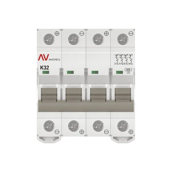 Выключатель автоматический AV-6 DC 4P 32A (K) 6kA EKF AVERES