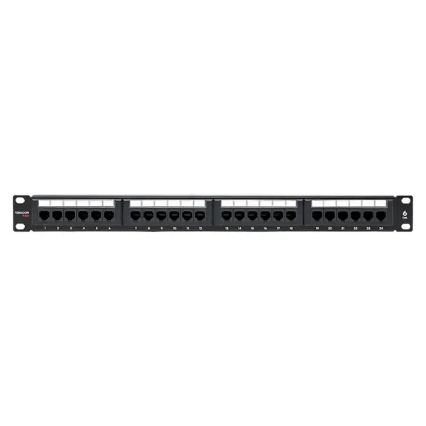 Патч-панель TERACOM PRO 19'' Cat.6 1U неэкранированная UTP 24 порта RJ-45 Dual IDC