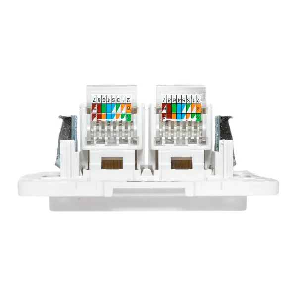 Стокгольм Механизм розетки RJ-45 2-местной белый EKF