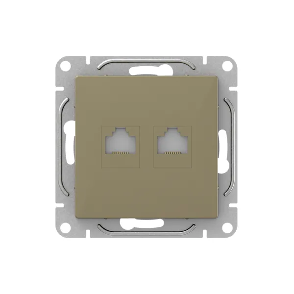 Механизм розетки RJ45 - 2шт, (cat5), шампань Эпика EKF