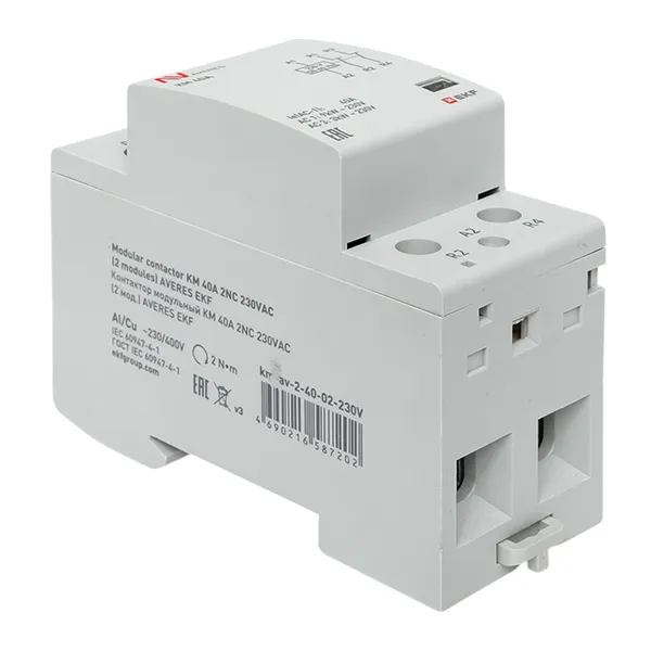 Контактор модульный КМ 40А 2NC 230VAC (2 мод.) AVERES EKF