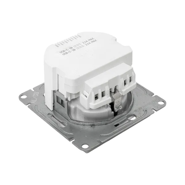 Механизм розетки с USB-C - 2шт, 16А, с заземлением, со шторками, алюминий Эпика EKF