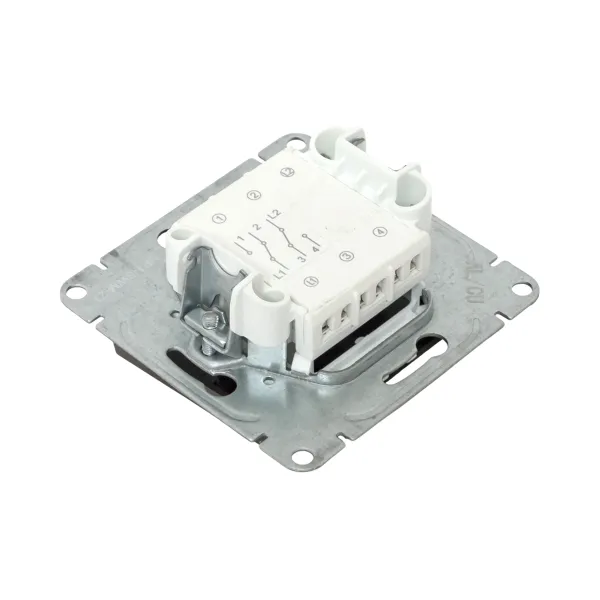 Механизм выключателя, двухклавишный, проходной, мокко Эпика EKF