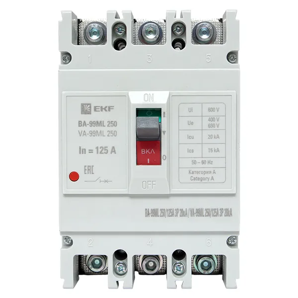Автоматический выключатель ВА-99МL 250/125А 3P 20кА EKF Basic