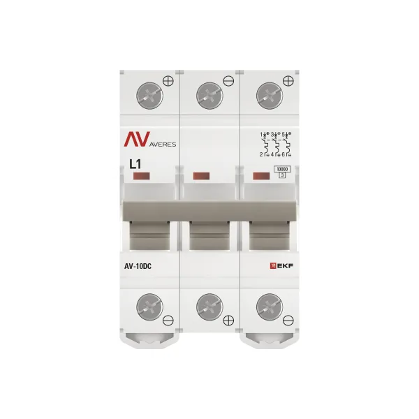Выключатель автоматический AV-10 DC 3P 1A (L) 10kA EKF AVERES