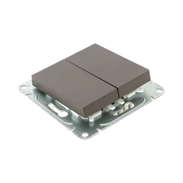 Механизм выключателя, двухклавишный, перекрёстный, мокко Эпика EKF