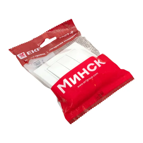 Минск Выключатель 3-клавишный СП,10А, белый EKF Basic