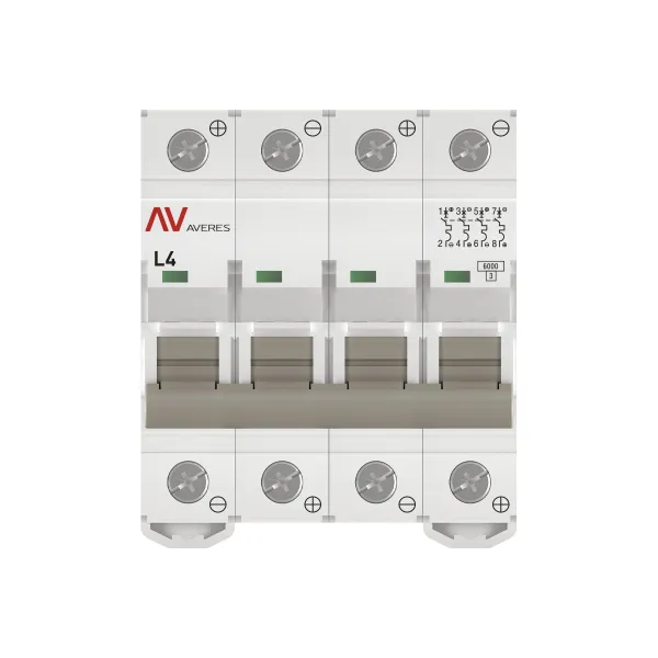Выключатель автоматический AV-6 DC 4P 4A (L) 6kA EKF AVERES