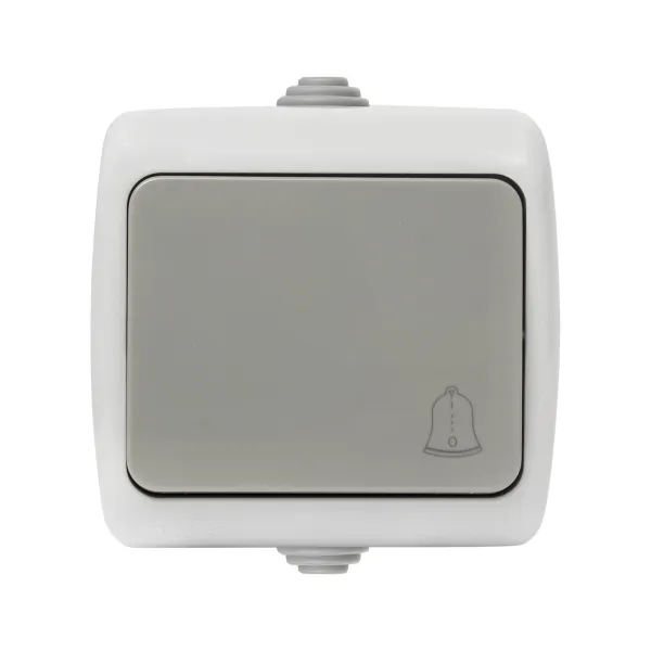 Мурманск Кнопка звонка 1-клавишная 10А IP54 серая EKF