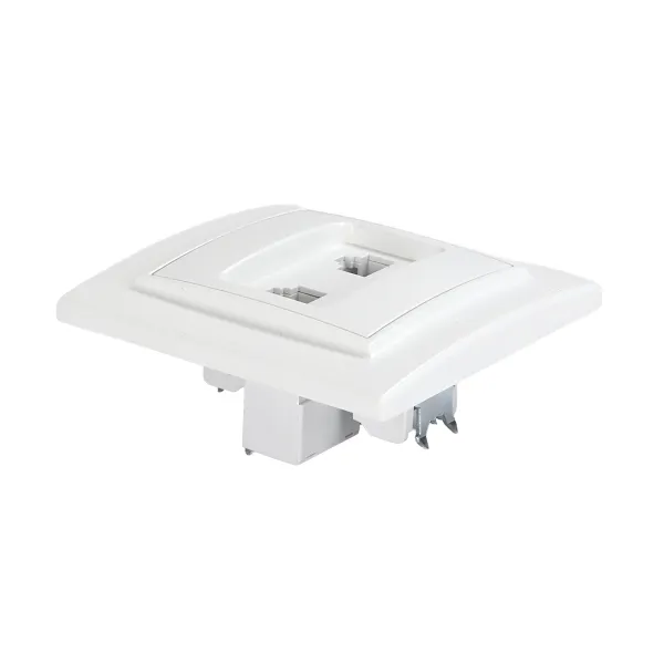 Розетка RJ-45 2-местная СП Минск белая EKF