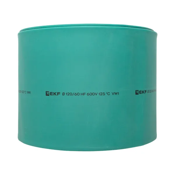 Термоусаживаемая трубка ТУТ нг 120/60 зелёная рулон EKF PROxima