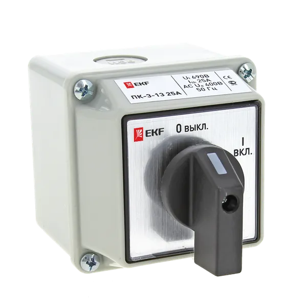 Переключатель кулачковый ПК-3-13 63А 3P "ВКЛ-ВЫКЛ" IP54 EKF PROxima