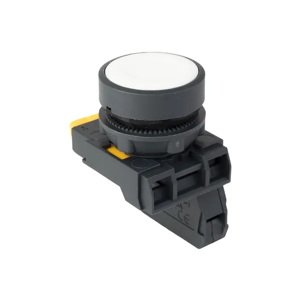 Кнопка SB-21 плоская без фиксации 1NС белая IP65 EKF