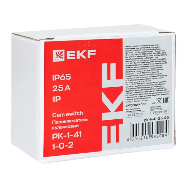 Переключатель кулачковый ПК-1-41 25А 1P «1-0-2» IP65 EKF