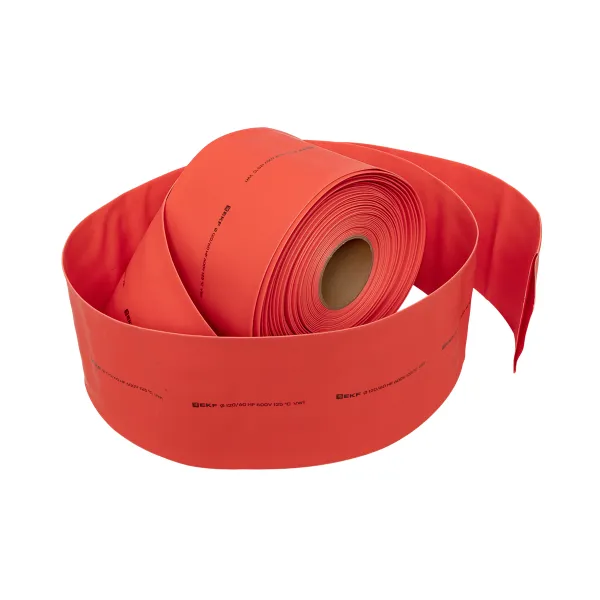 Термоусаживаемая трубка ТУТ нг 120/60 красная рулон EKF PROxima