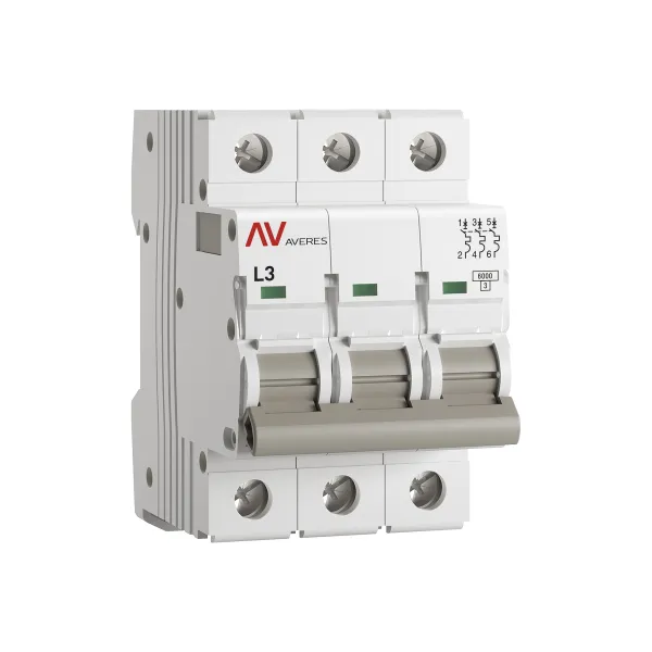 Выключатель автоматический AV-6 3P 3A (L) 6kA EKF AVERES