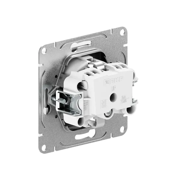 Механизм розетки, 16А, с заземлением, без шторок, шампань Эпика EKF