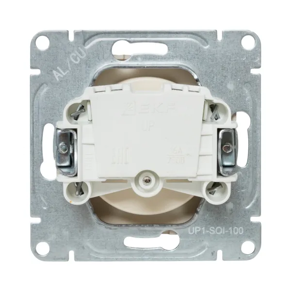 Механизм розетки, 16А, без заземления, без шторок, кремовый Эпика EKF