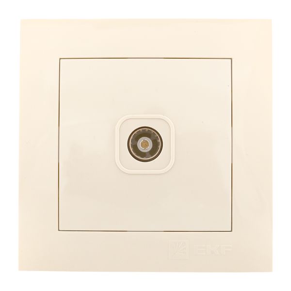 Валенсия розетка телевизионная 1-местная 75Ом 5-862МГц кремовая EKF