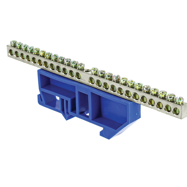 Шина "0" N (6x9мм) 24 отв. цинк синий изолятор на DIN-рейку EKF PROxima