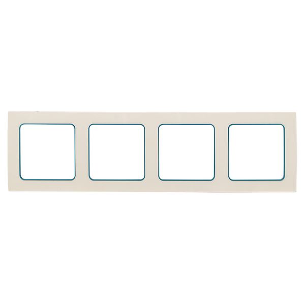 Стокгольм Рамка 4-местная белая с линией цвета синий EKF