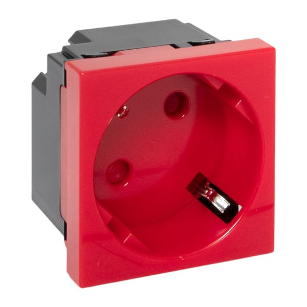 Розетка 45x45 с зазем. 45 градусов, быстрозажимные клеммы, красная EKF