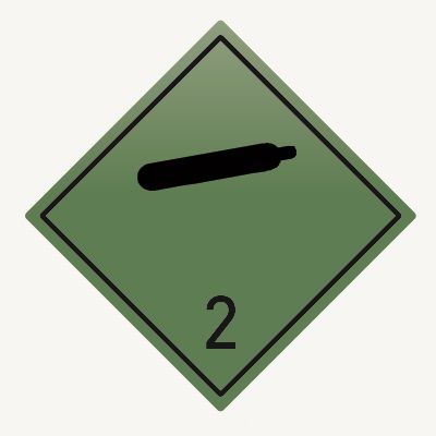 Знак наклейка для маркировки опасных грузов 2.1 "Невоспламеняющиеся, нетоксичные газы" (250x250) ГОСТ 19433-88 EKF PROxima an-7-2-1