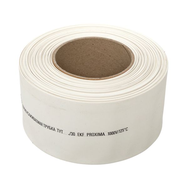 Термоусаживаемая трубка ТУТ нг 100/50 белая рулон EKF PROxima