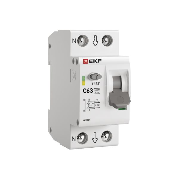 Устройство защиты от дугового пробоя (УЗДП) с автоматическим выключателем 1P+N 63А (C) 6кА PROXIMA EKF