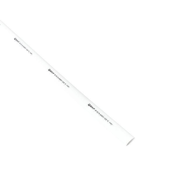 Термоусаживаемая трубка ТУТ нг 10/5 белая в отрезках по 1м EKF PROxima tut-10-w-1m