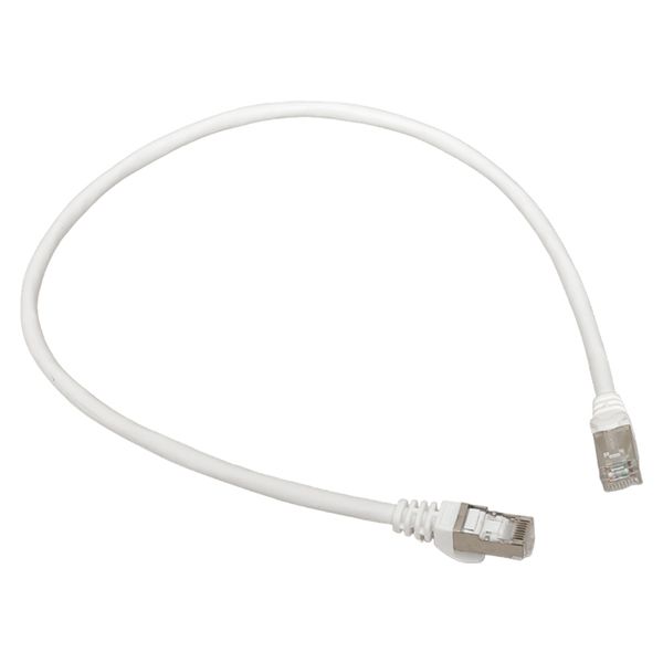 Патч-корд TERACOM CS Cat.6A экранированный S/FTP оболочка LSZH белый (0,5м)