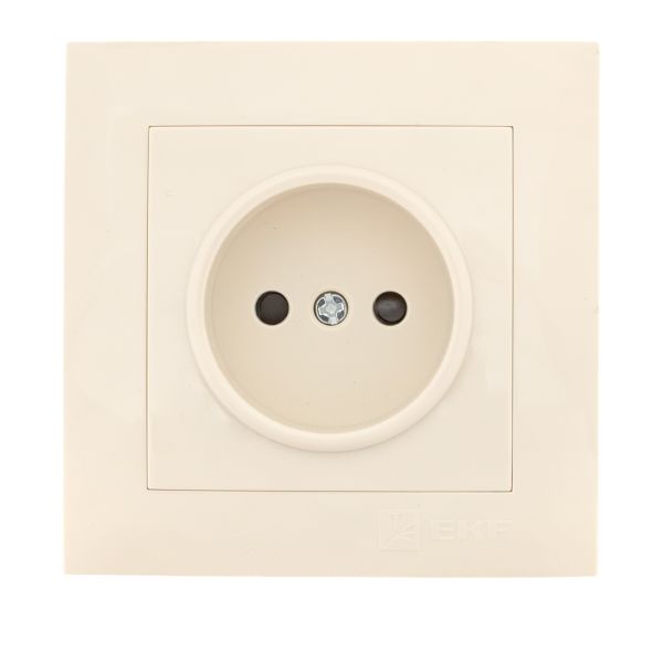 Валенсия розетка 1-местная б/з 10А кремовая с защ. штор. EKF