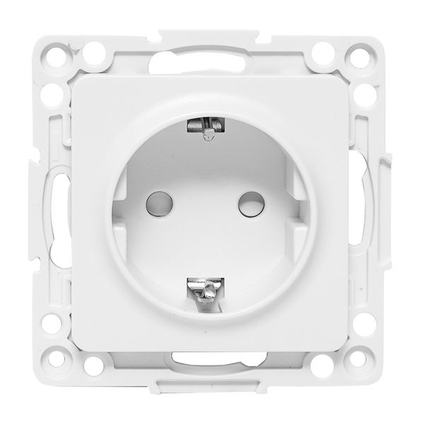 Стокгольм Механизм Розетки 1-местной с/з 16А винтовые клеммы белый с защ. штор. EKF