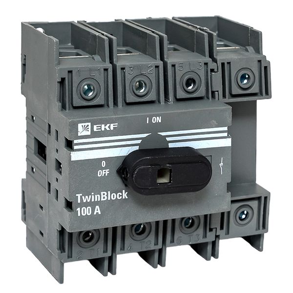 Рубильник 100A 4P c рукояткой управления для прямой установки TwinBlock EKF tb-100-4p-f
