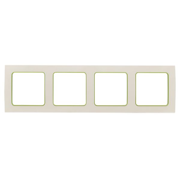 Стокгольм Рамка 4-местная белая с линией цвета зеленый EKF
