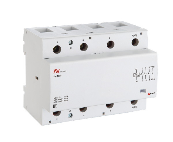 Контактор модульный КМ 125А 3NO+1NC 230В АС (6 мод.) AVERES EKF km-av-6-125-31-230V