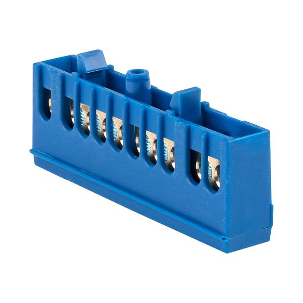 Шина "0" N (6x9мм) 10 отверстий латунь синий изолированный корпус на DIN-рейку EKF PROxima