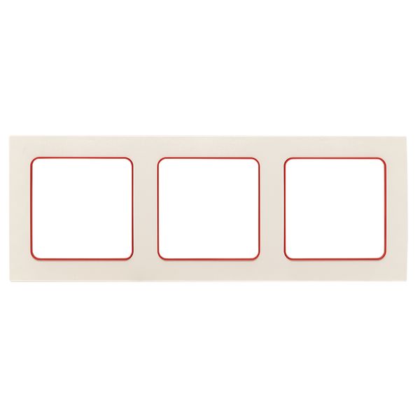 Стокгольм Рамка 3-местная белая с линией цвета красный EKF