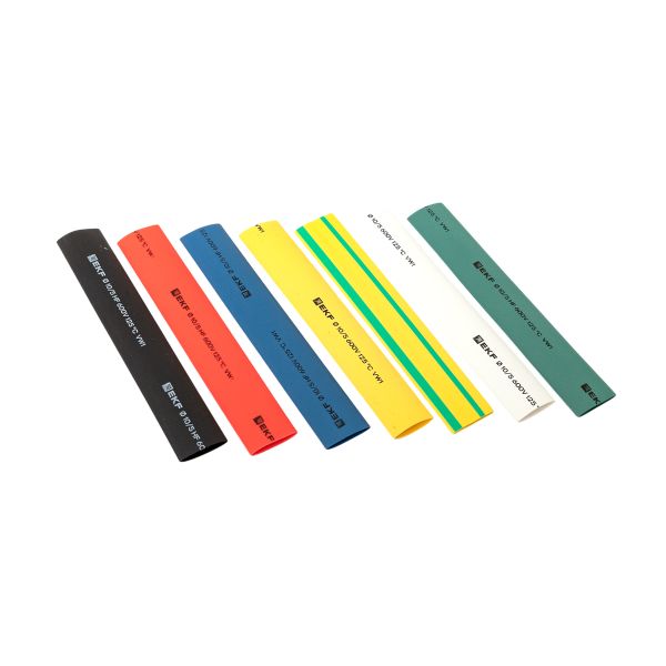 Термоусаживаемая трубка ТУТ нг 10/5 набор:7 цветов по 3шт. 100мм. EKF PROxima