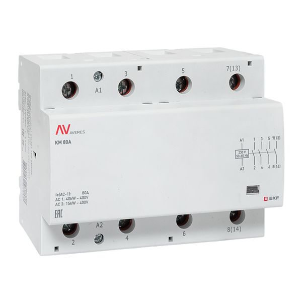 Контактор модульный КМ 80А 4NO 230В АС (6 мод.) AVERES EKF km-av-6-80-40-230V